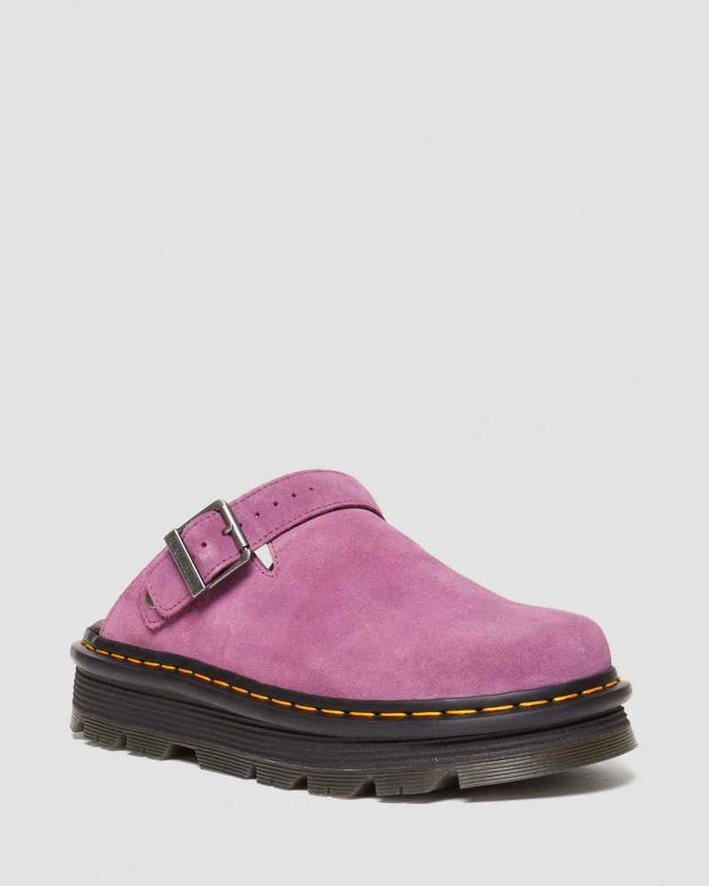 Dr Martin Martens Zebzag Suede Casual Slingback Platform Mules (E.H.Suede) Sandals Muted Purple | AE19-K4OK